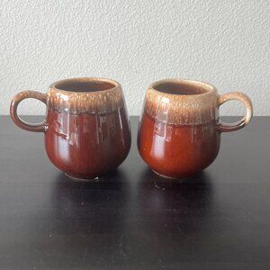 Vintage McCoy Brown Drip Glaze Mugs // Set of 2 // Mold 7025